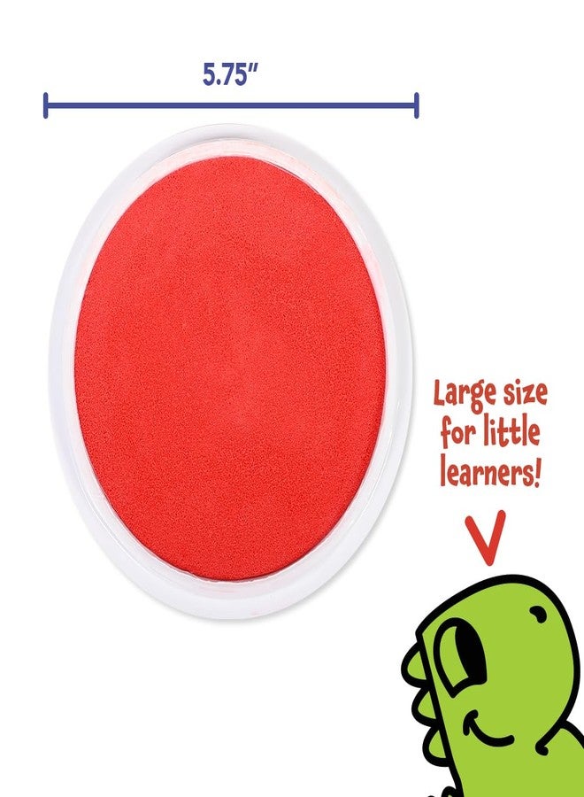 READY 2 LEARN Jumbo Circular Washable Stamp Pad - Red - 5.75" dia. - Non-Toxic - Fade Resistant - Ideal Size for Handprints and Footprints - Image 3